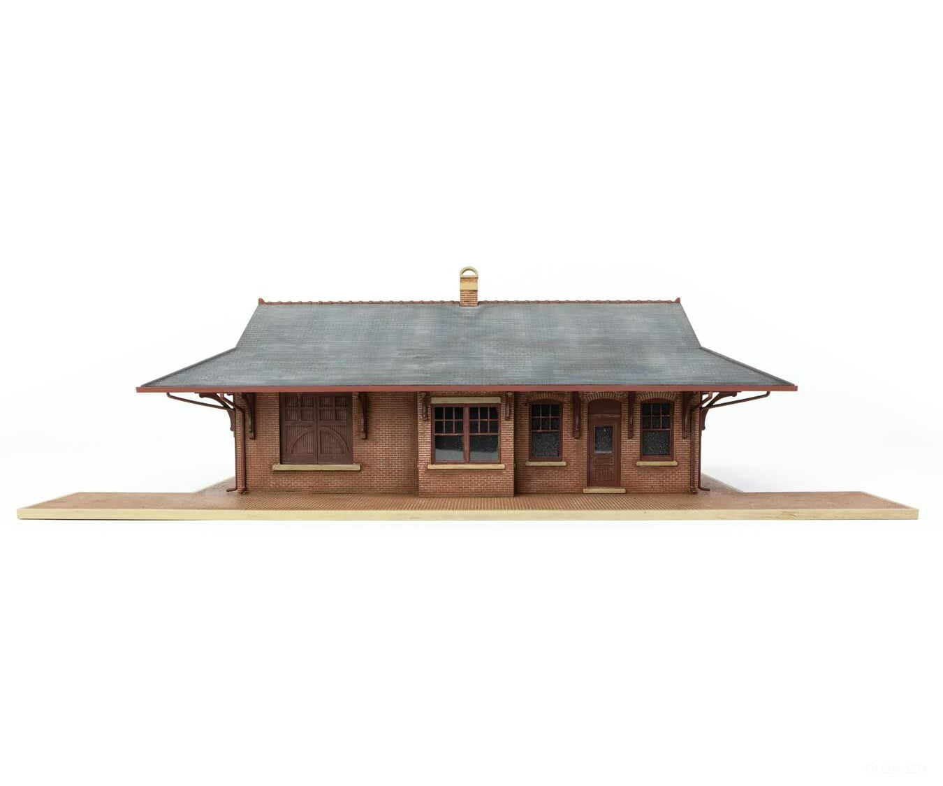 Walthers Scenemaster 3553 Pennsylvania System Brick Combination Station -- Kit - 12-5/8 X 6