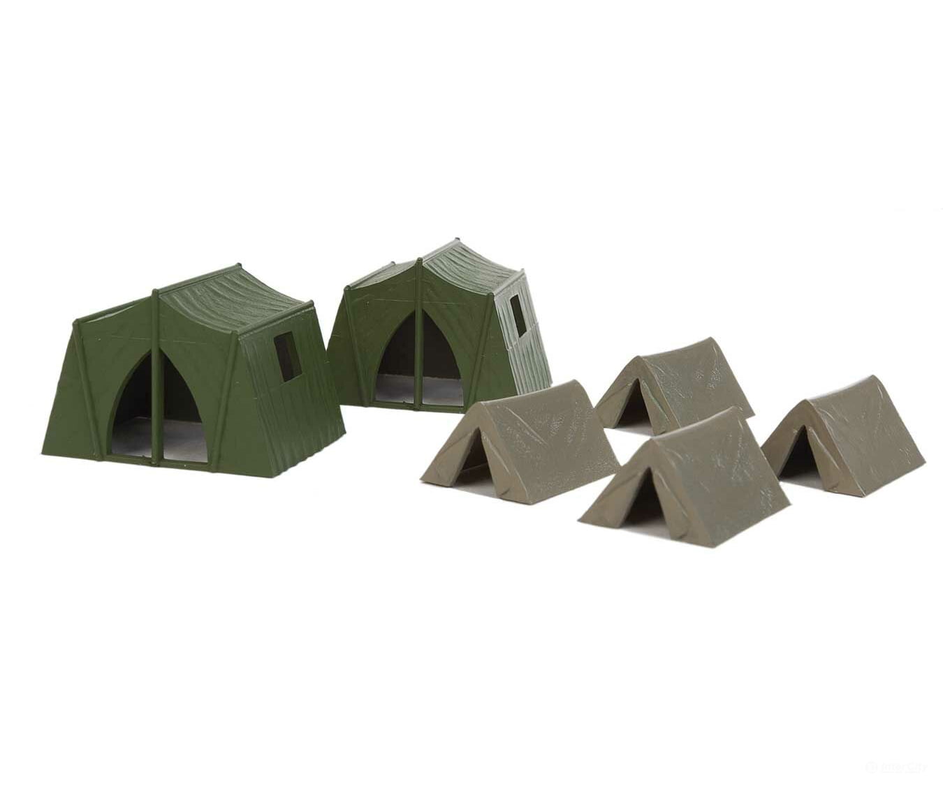 Walthers Scenemaster 4165 Camping Tents - - 4 Small 2 Large Scenery Details
