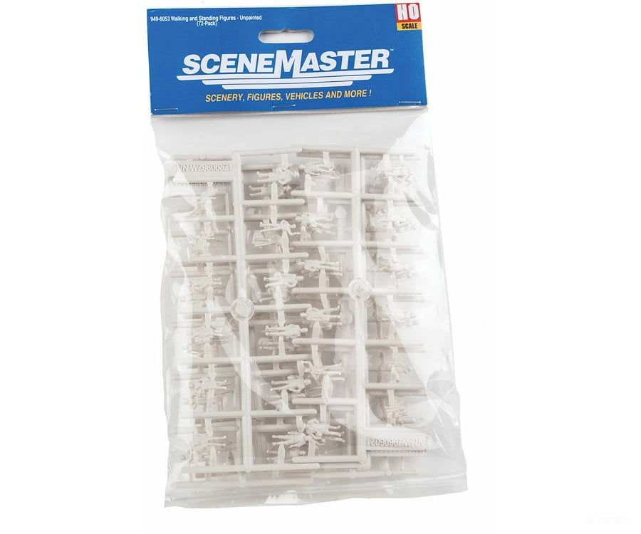 Walthers Scenemaster 6053 Standing And Walking Figures -- Unpainted Pkg(72)