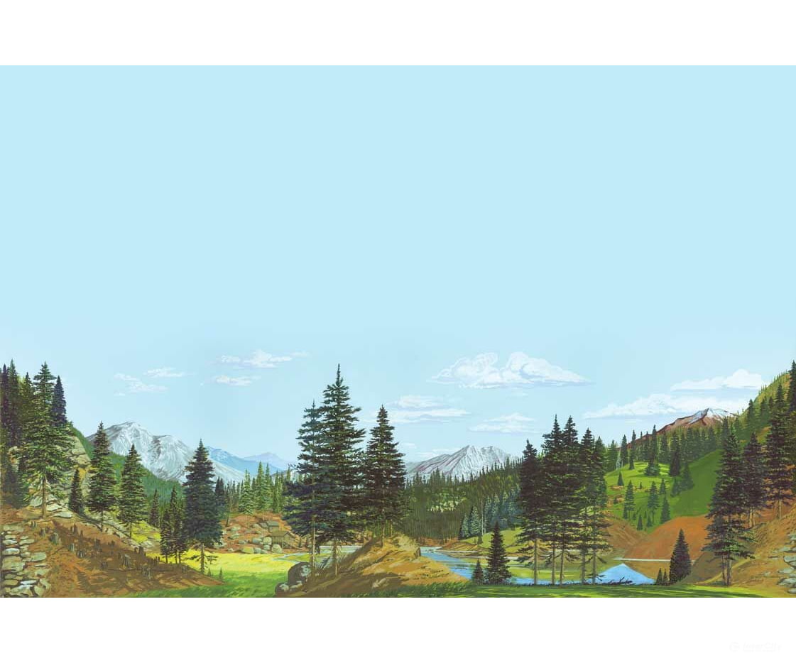 Walthers Scenemaster 702 Background Scene 24 X 36’ 60 90Cm - Instant Horizons(Tm) -- Tall Timber
