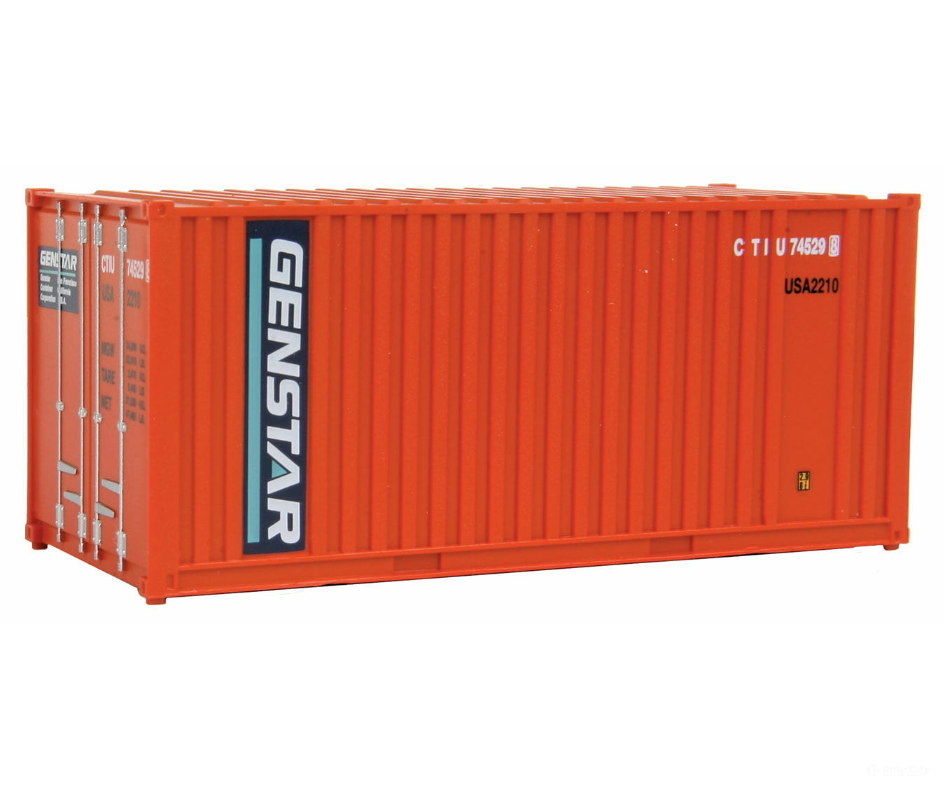 Walthers Scenemaster 8003 20’ Corrugated Container With Flat Panel - Assembled -- Genstar (Orange