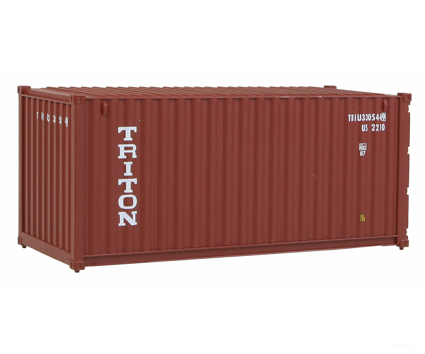 Walthers Scenemaster 8053 20’ Corrugated Container - Assembled -- Triton (Brown White) Freight