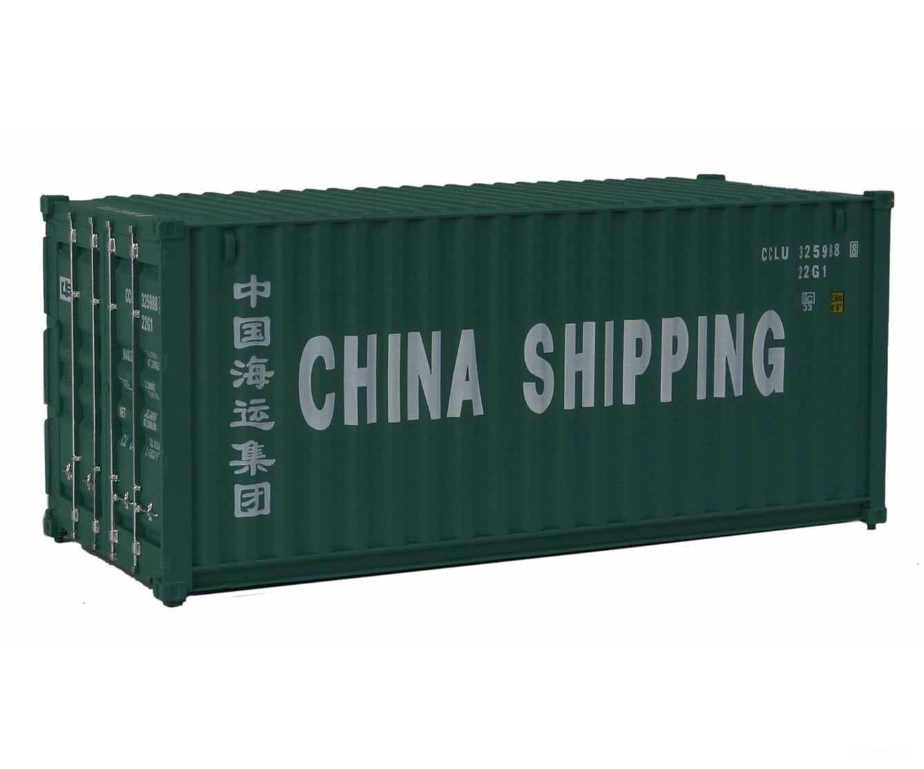 Walthers Scenemaster 8056 20’ Corrugated Container - Assembled -- China Shipping (Green White;