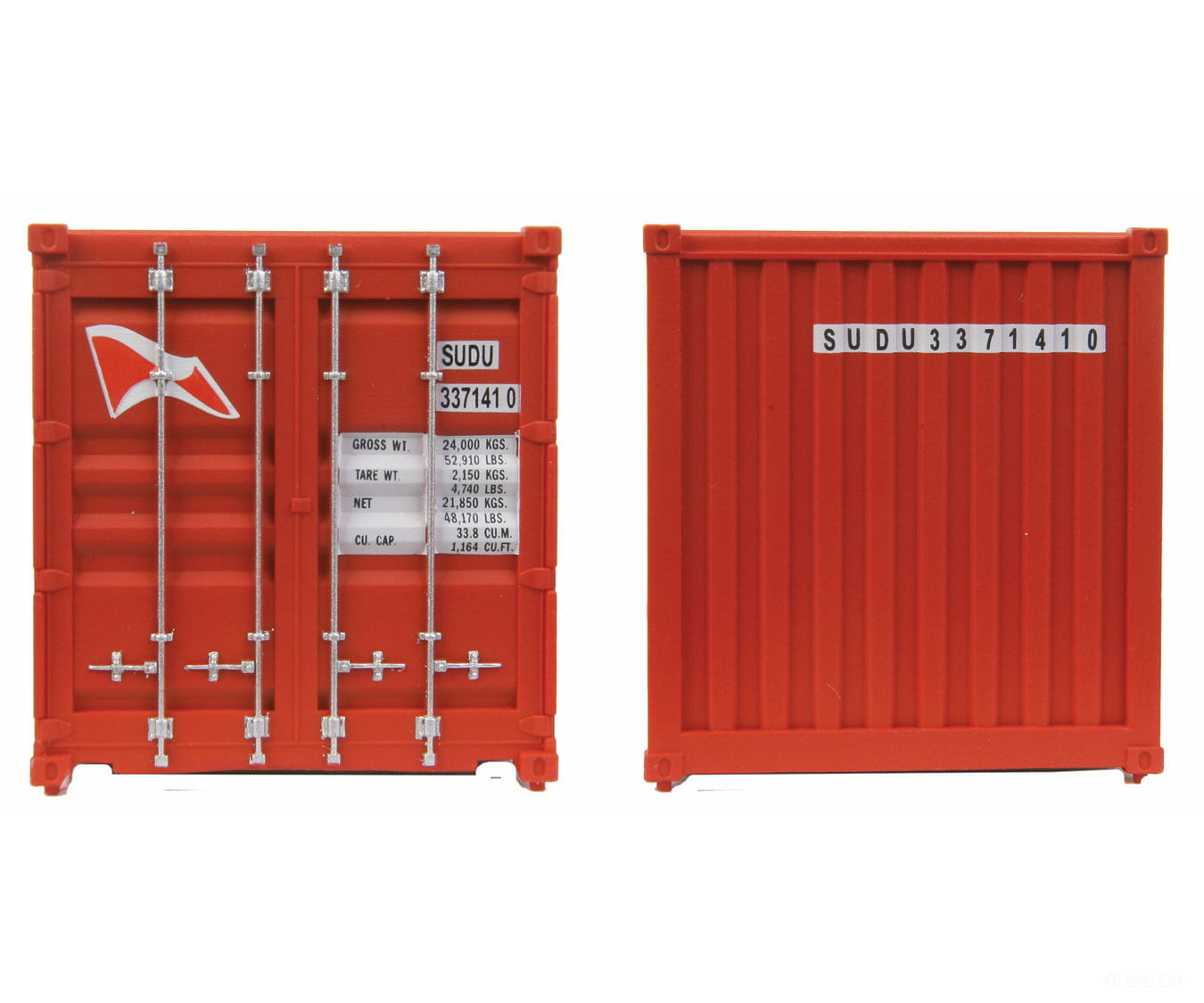 Walthers Scenemaster 8058 20’ Corrugated Container - Assembled -- Hamburg Sud Freight Loads &