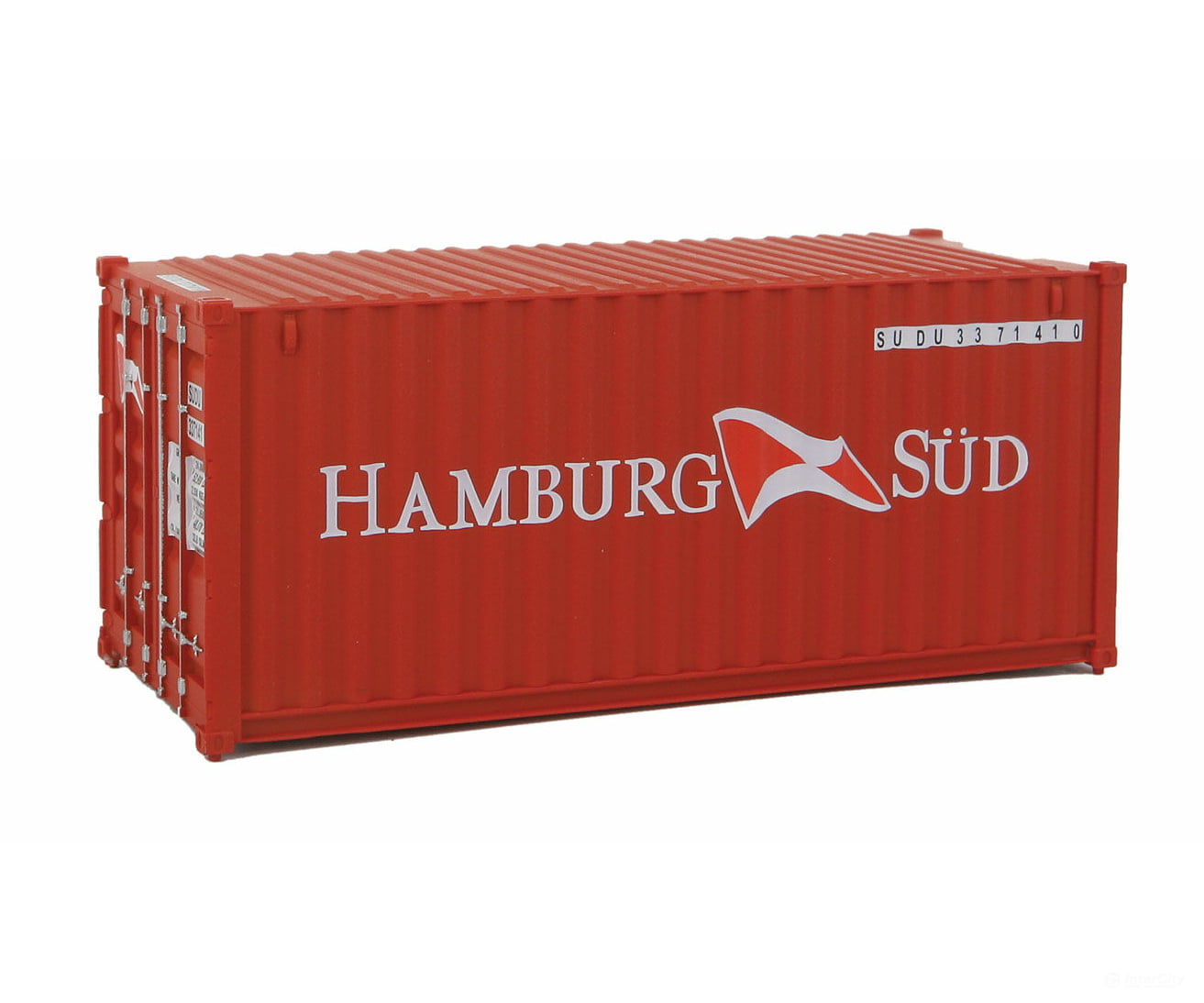 Walthers Scenemaster 8058 20’ Corrugated Container - Assembled -- Hamburg Sud Freight Loads &