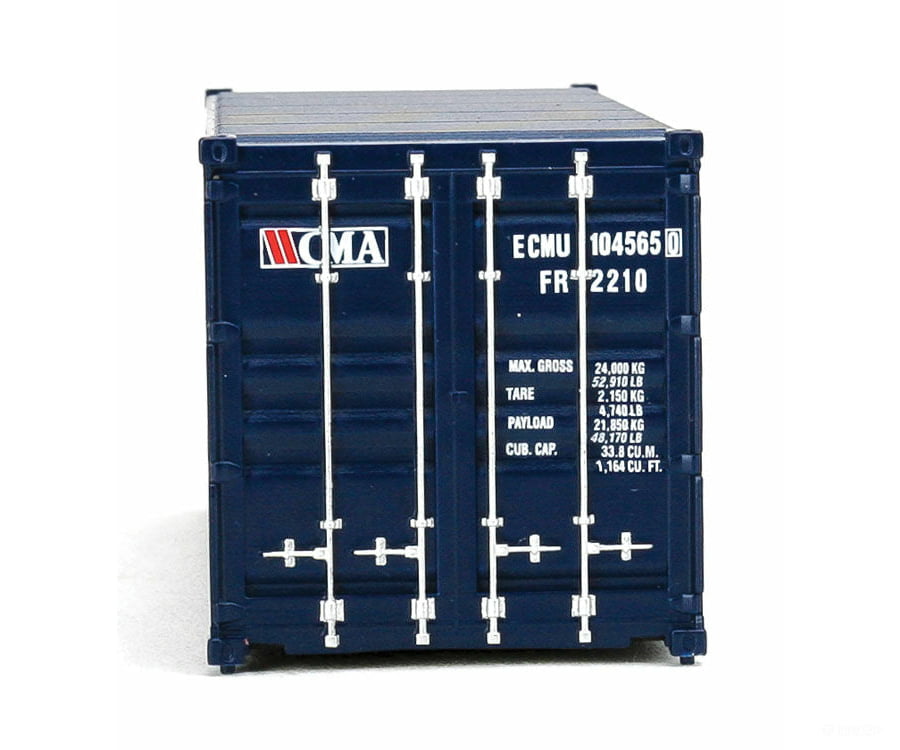 Walthers Scenemaster 8062 20’ Corrugated Container - Assembled -- Cma (Blue White Red) Freight