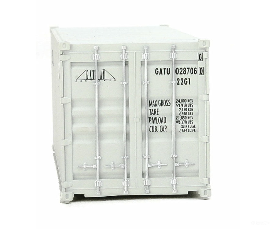 Walthers Scenemaster 8063 20’ Corrugated Container - Assembled -- Gateway (Gray) Freight Loads &