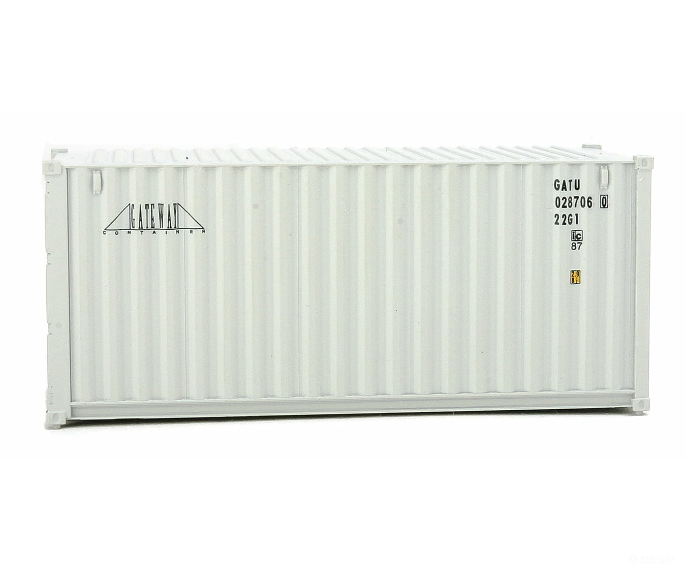 Walthers Scenemaster 8063 20’ Corrugated Container - Assembled -- Gateway (Gray) Freight Loads &