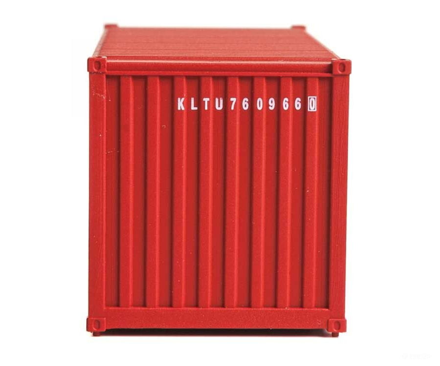 Walthers Scenemaster 8073 20’ Corrugated Container - Assembled -- K-Line (Red White) Freight