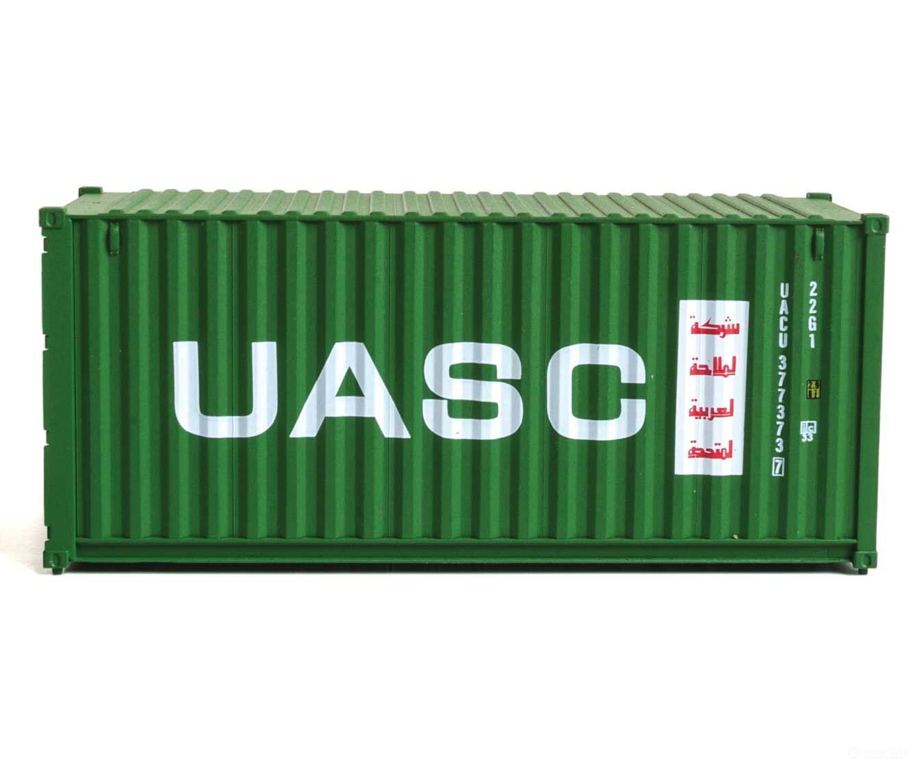 Walthers Scenemaster 8076 20’ Corrugated Container - Assembled -- Uasc (Green White Red) Freight