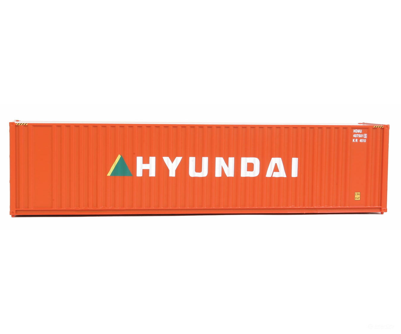 Walthers Scenemaster 8207 40’ Hi Cube Corrugated Container W/Flat Roof - Assembled -- Hyundai
