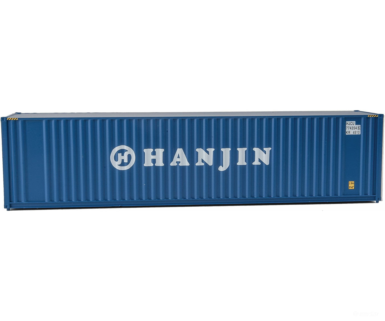 Walthers Scenemaster 8208 40’ Hi Cube Corrugated Container W/Flat Roof - Assembled -- Hanjin