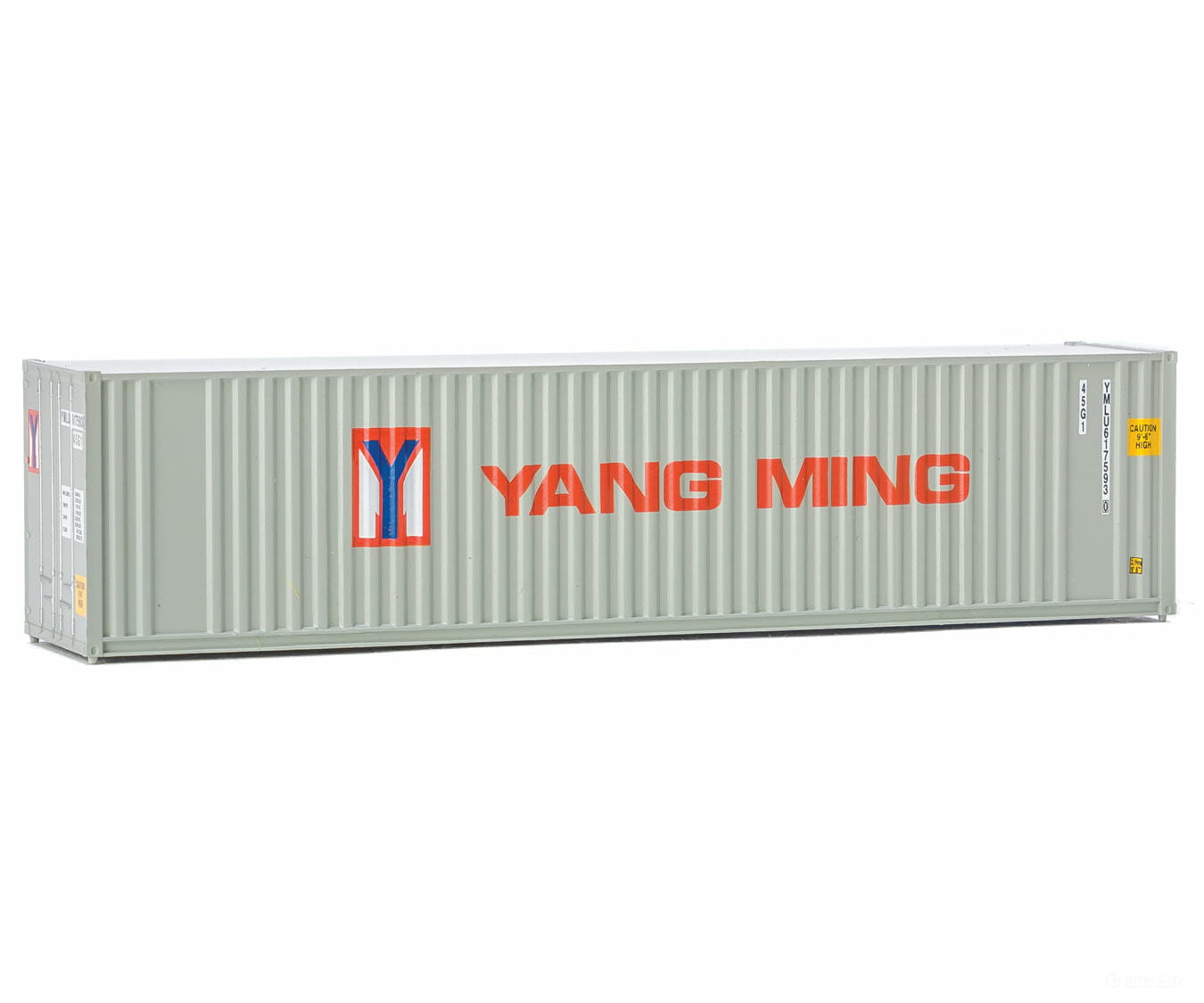 Walthers Scenemaster 8221 40’ Hi-Cube Corrugated Container W/Flat Roof - Assembled -- Yang Ming