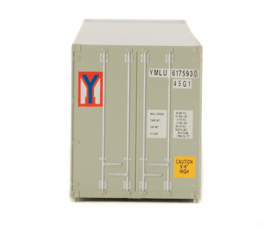 Walthers Scenemaster 8221 40’ Hi-Cube Corrugated Container W/Flat Roof - Assembled -- Yang Ming