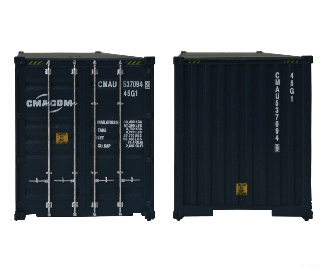 Walthers Scenemaster 8257 40 Hi Cube Corrugated Side Container - Assembled -- Cma-Cgm (New Logo)
