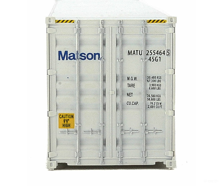 Walthers Scenemaster 8263 40’ Hi-Cube Corrugated-Side Container - Assembled -- Matson (Gray Blue)