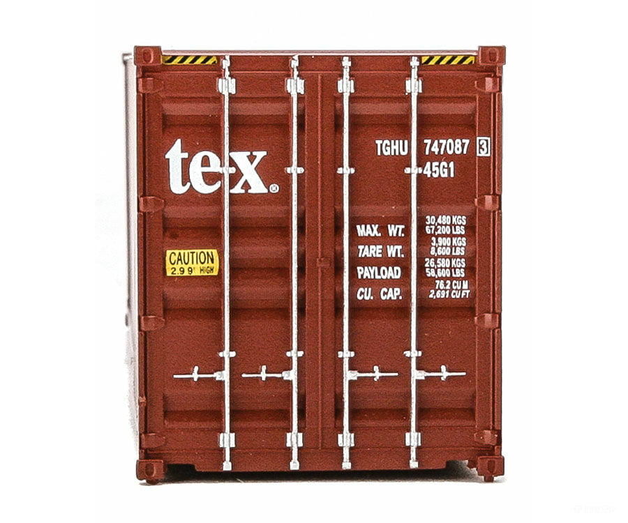 Walthers Scenemaster 8266 40’ Hi-Cube Corrugated-Side Container - Assembled -- Tex (Brown White)