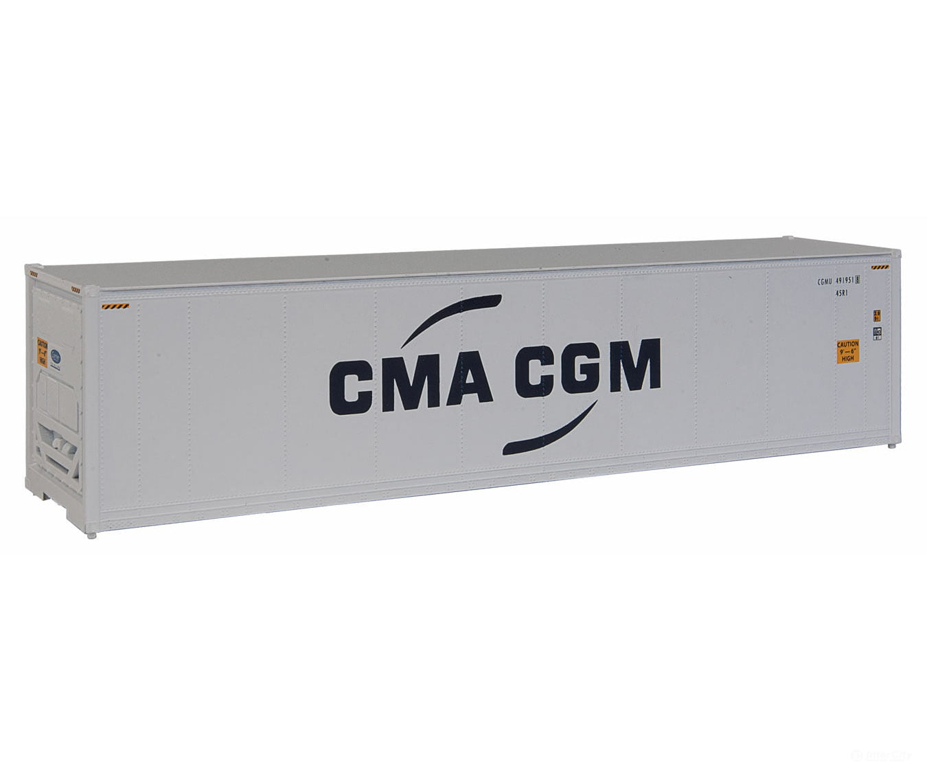 Walthers Scenemaster 8357 40 Hi Cube Smooth Side Reefer Container - Assembled -- Cma-Cgm Freight