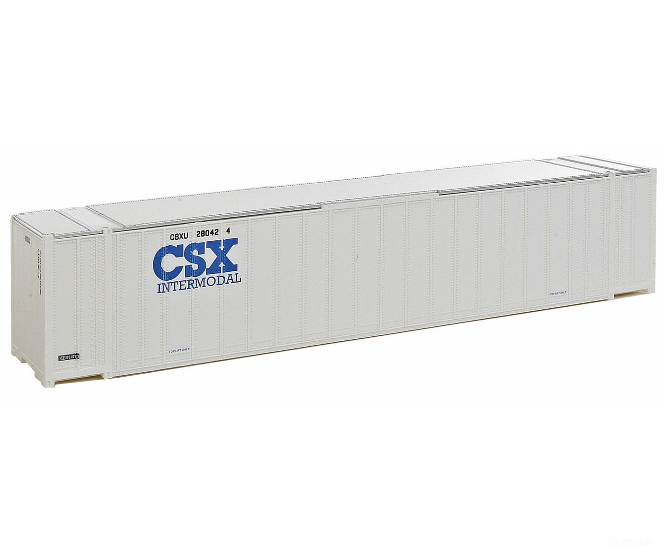 Walthers Scenemaster 8464 48’ Ribbed Side Container - Assembled -- Csx Intermodal (White Blue)