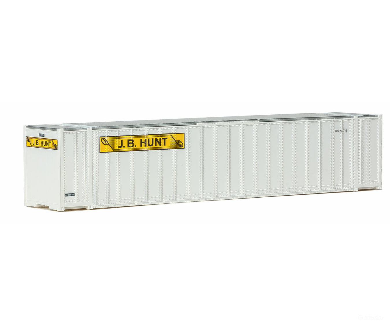 Walthers Scenemaster 8472 48’ Ribbed-Side Container - Assembled -- J.b. Hunt (White Yellow Black)