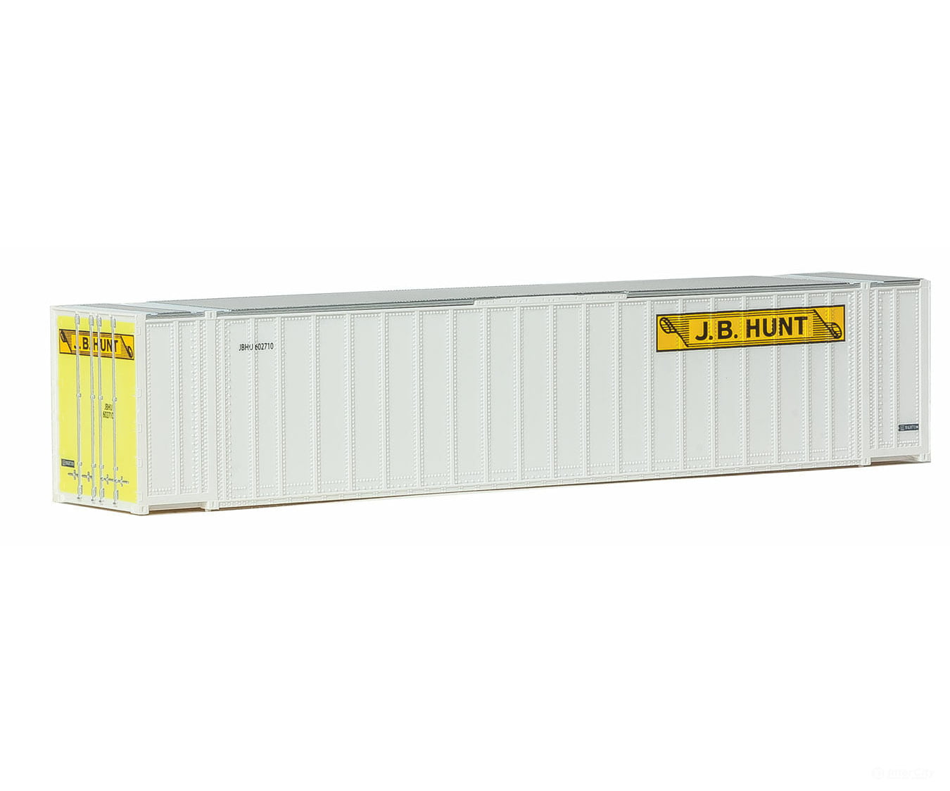 Walthers Scenemaster 8472 48’ Ribbed-Side Container - Assembled -- J.b. Hunt (White Yellow Black)