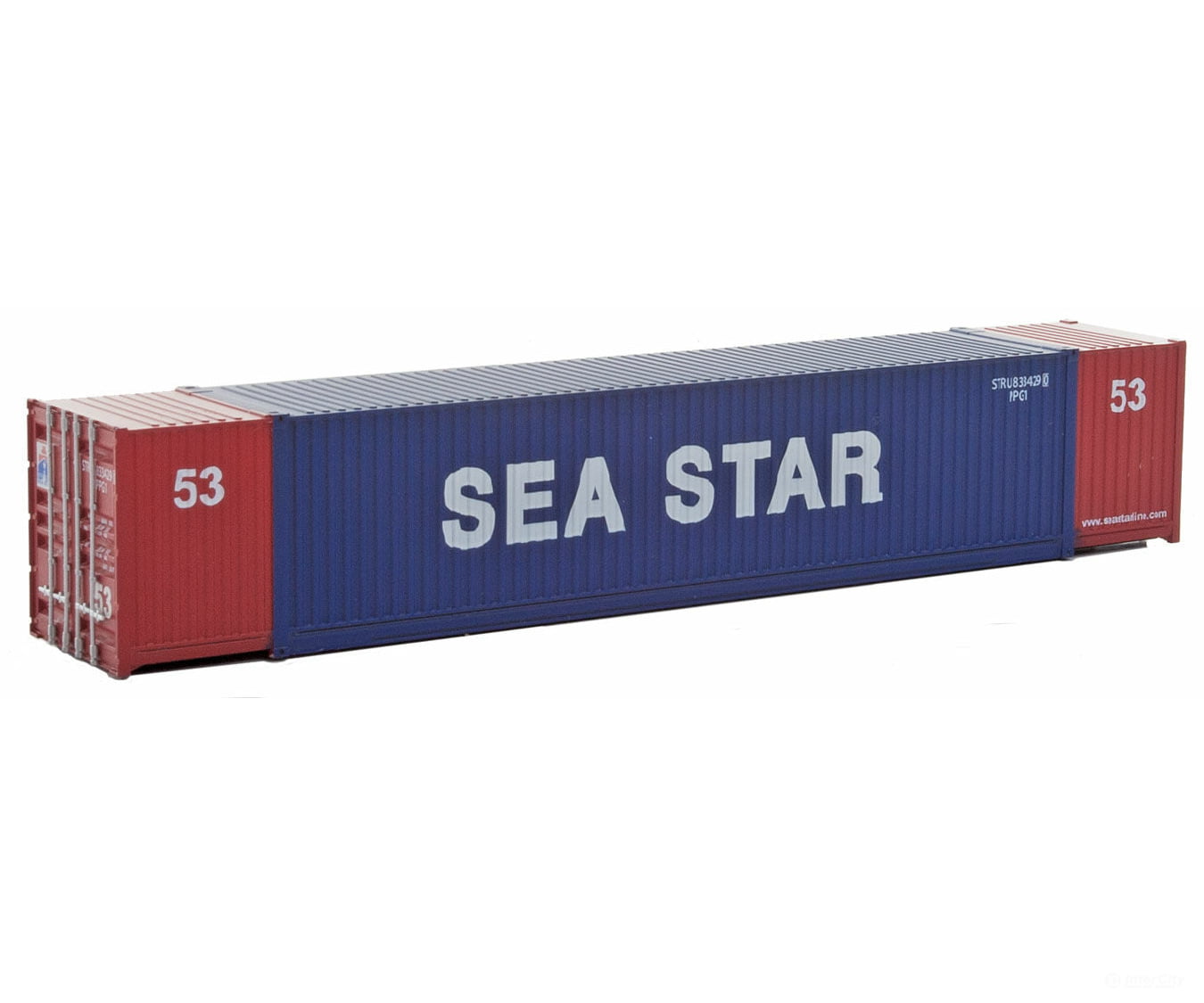 Walthers Scenemaster 8517 53’ Singamas Corrugated-Side Container - Ready To Run -- Sea Star (Blue