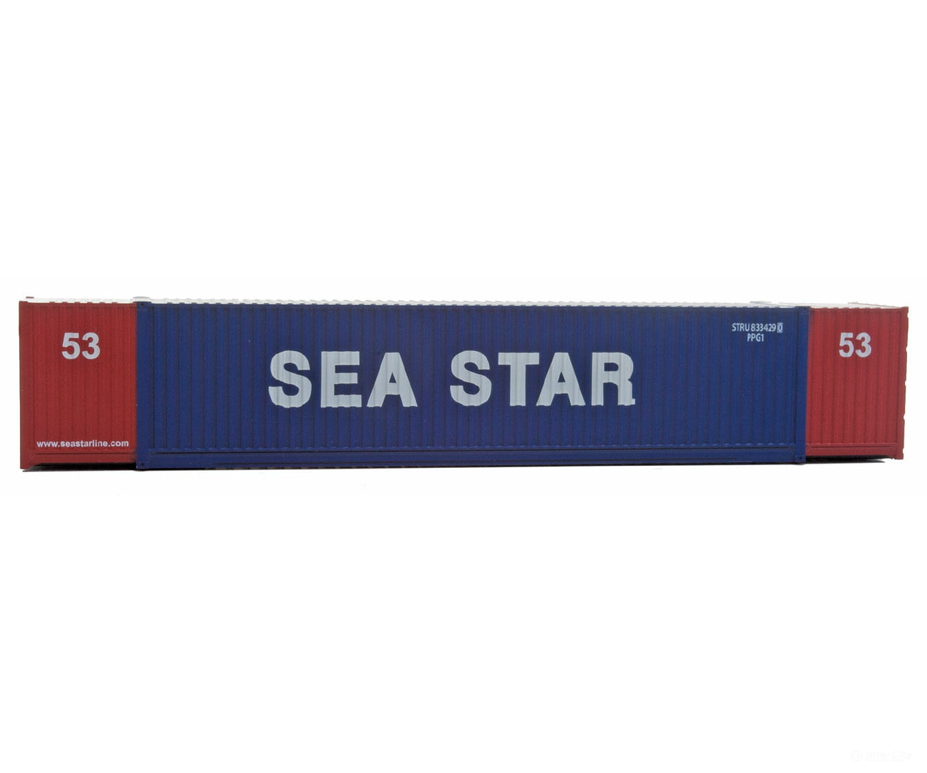 Walthers Scenemaster 8517 53’ Singamas Corrugated-Side Container - Ready To Run -- Sea Star (Blue