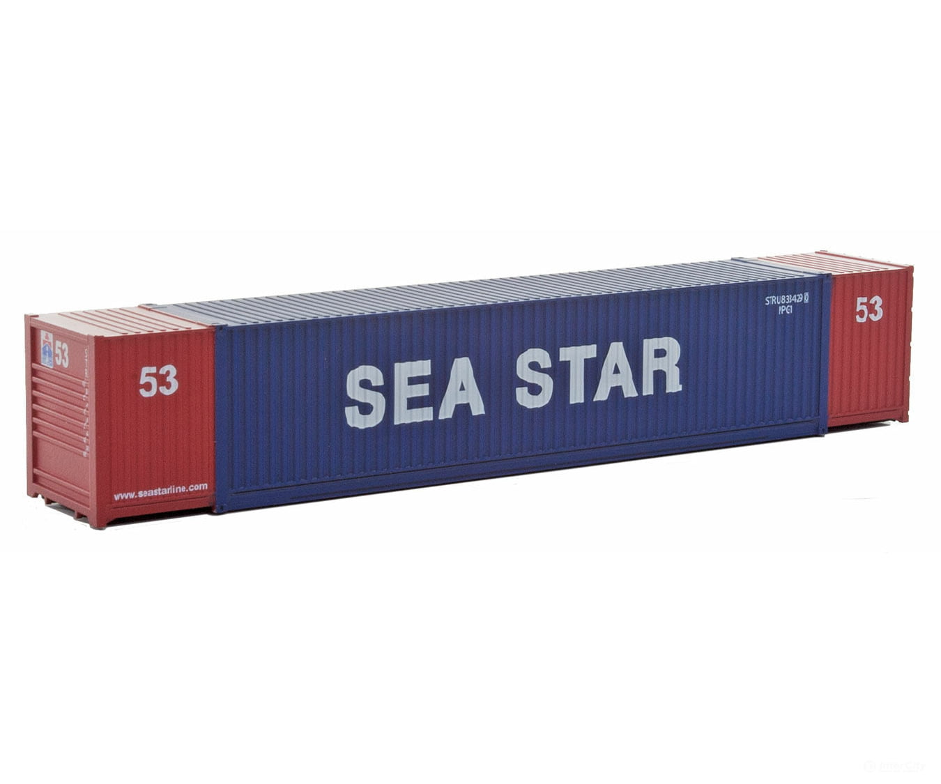 Walthers Scenemaster 8517 53’ Singamas Corrugated-Side Container - Ready To Run -- Sea Star (Blue