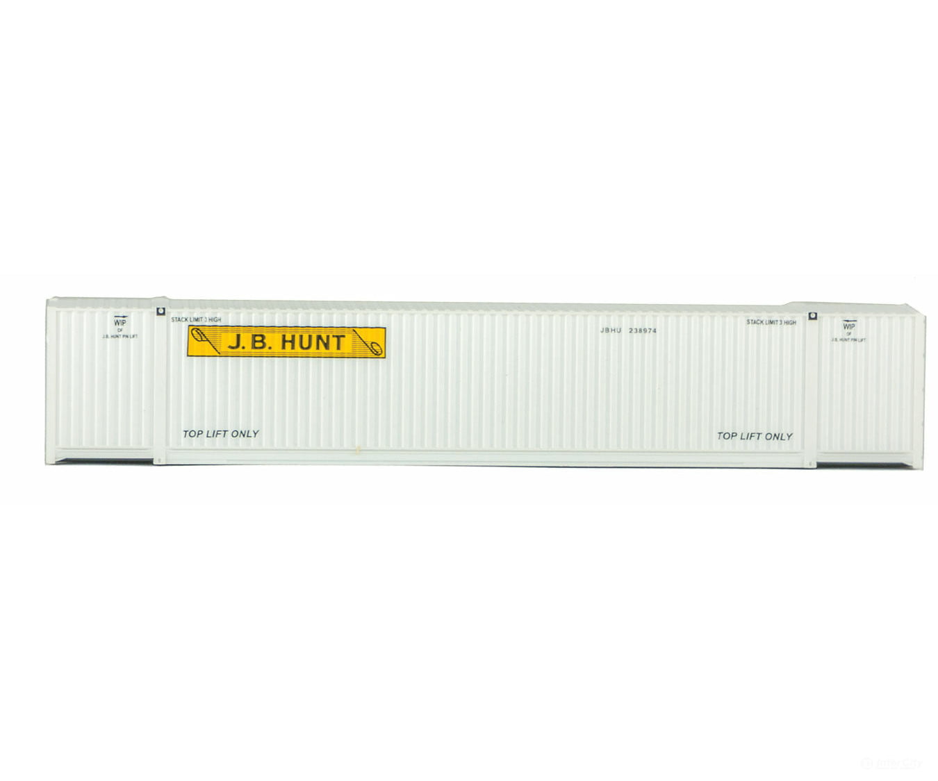 Walthers Scenemaster 8522 53’ Singamas Corrugated-Side Container - Assembled -- J.b. Hunt (White