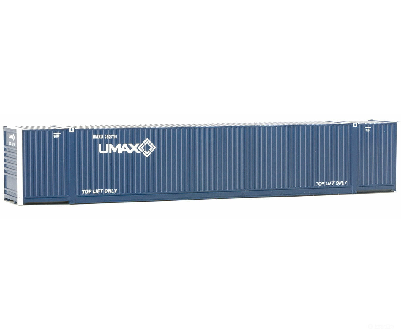 Walthers Scenemaster 8524 53’ Singamas Corrugated-Side Container - Assembled -- Umax (Blue White)