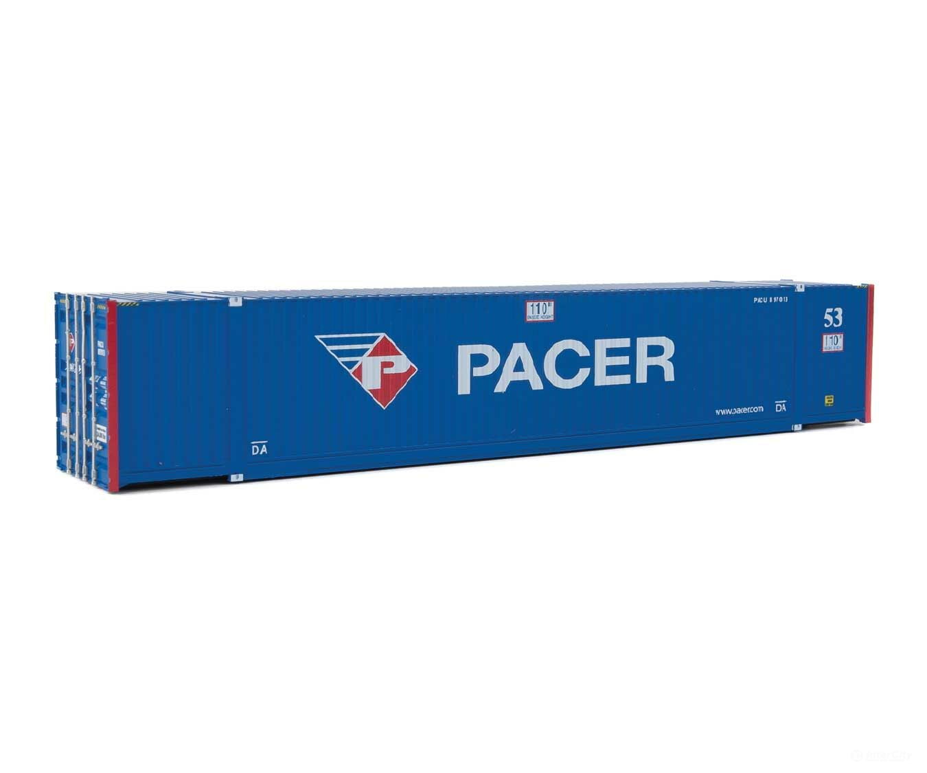 Walthers Scenemaster 8535 53’ Singamas Corrugated-Side Container - Assembled -- Pacer (Blue White