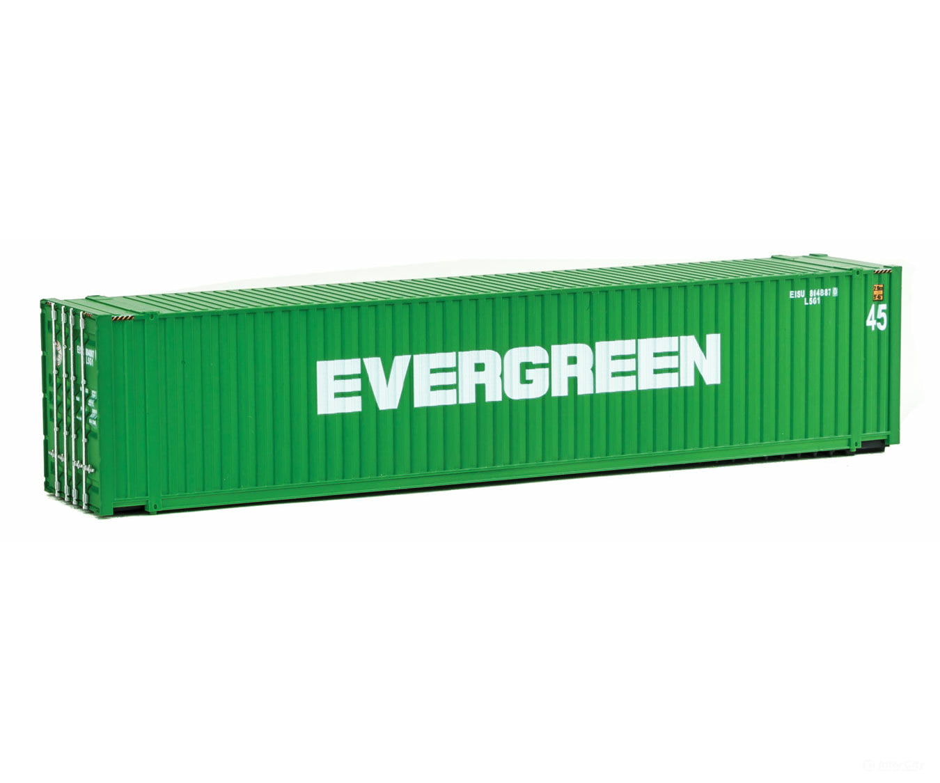 Walthers Scenemaster 8554 45’ Cimc Container - Assembled -- Evergreen (Green White) Freight Loads
