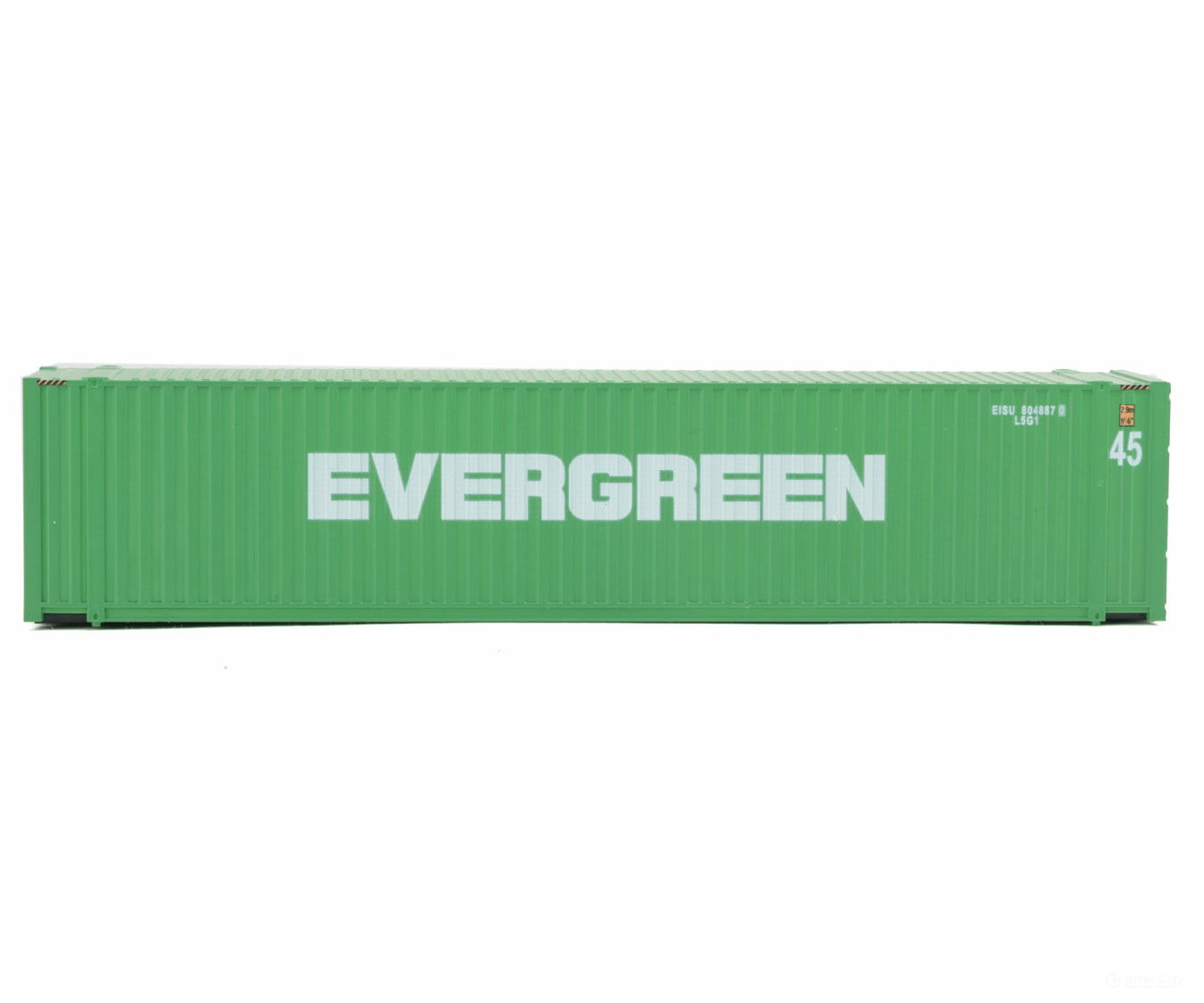 Walthers Scenemaster 8554 45’ Cimc Container - Assembled -- Evergreen (Green White) Freight Loads