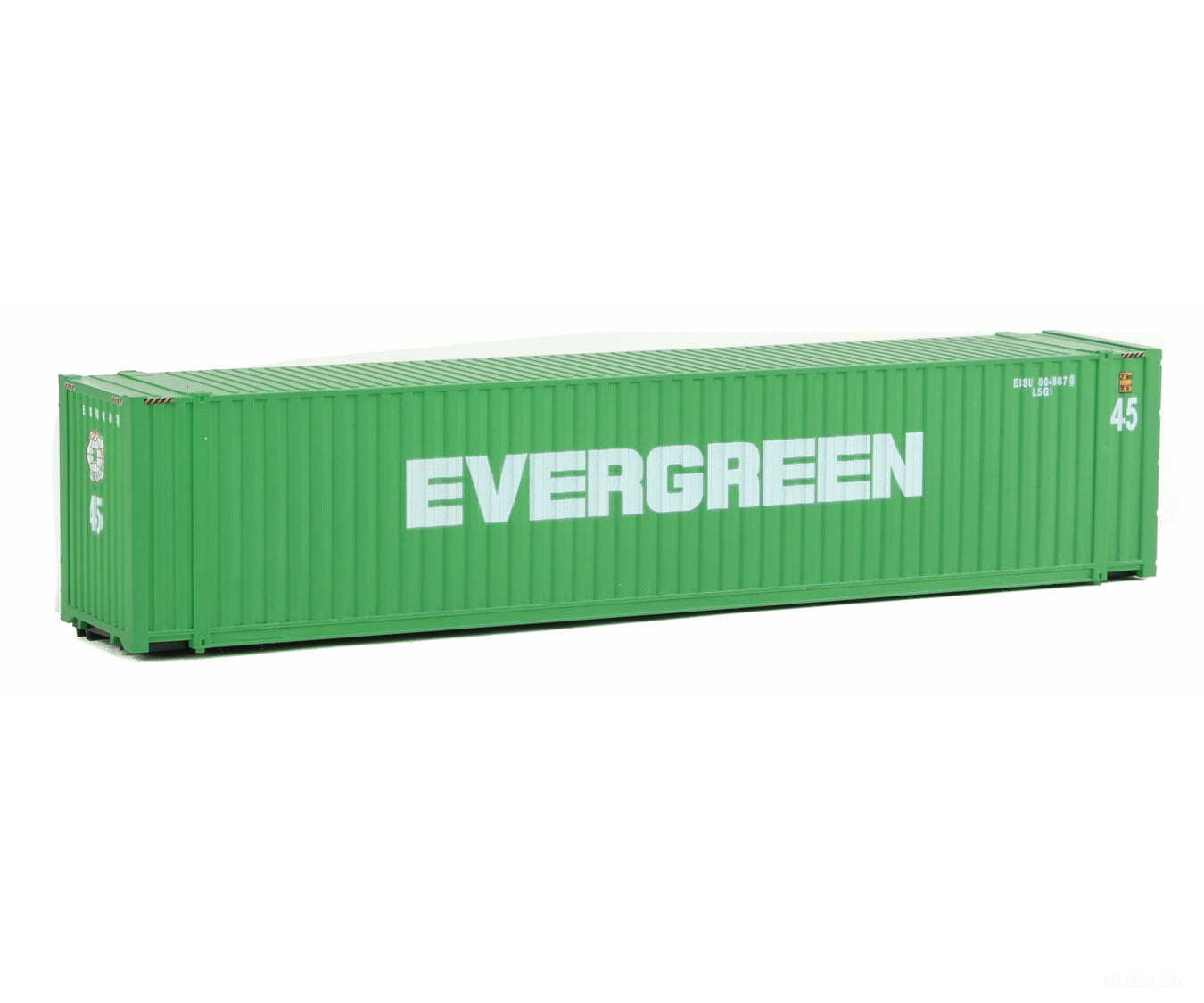 Walthers Scenemaster 8554 45’ Cimc Container - Assembled -- Evergreen (Green White) Freight Loads