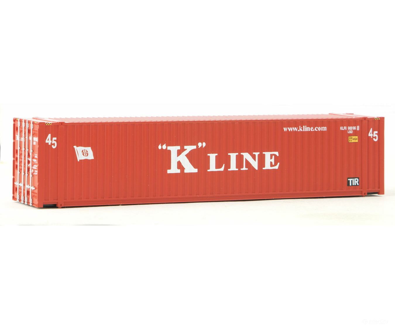Walthers Scenemaster 8563 45’ Cimc Container - Assembled -- K-Line (Red White) Freight Loads &