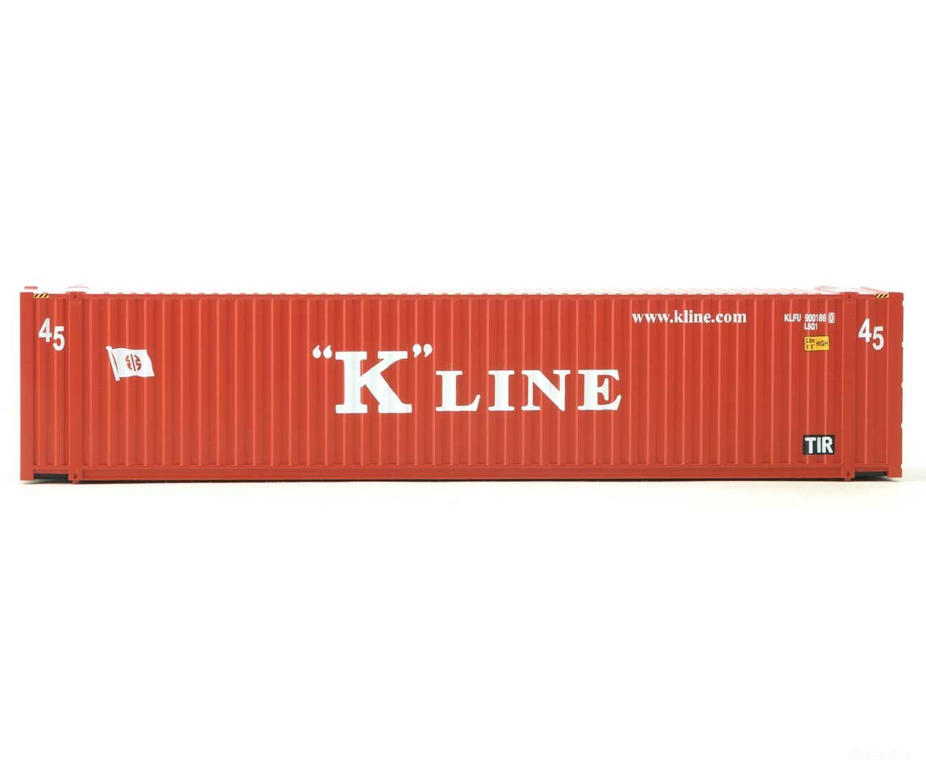 Walthers Scenemaster 8563 45’ Cimc Container - Assembled -- K-Line (Red White) Freight Loads &
