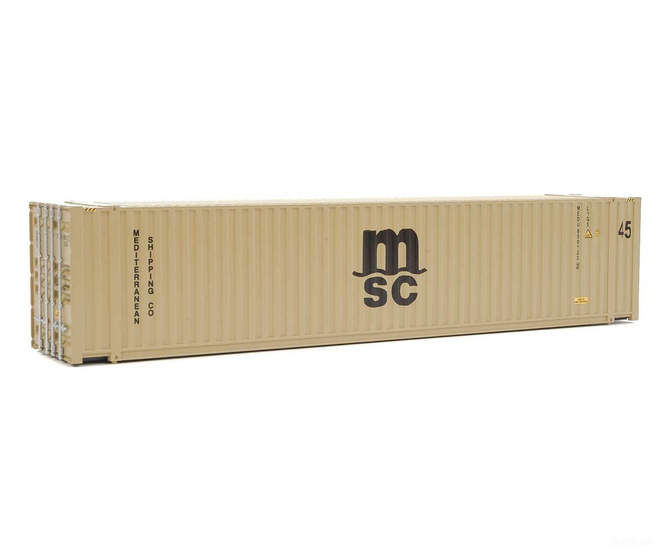 Walthers Scenemaster 8565 45’ Cimc Container - Assembled -- Mediterranean Shipping Co. (Beige