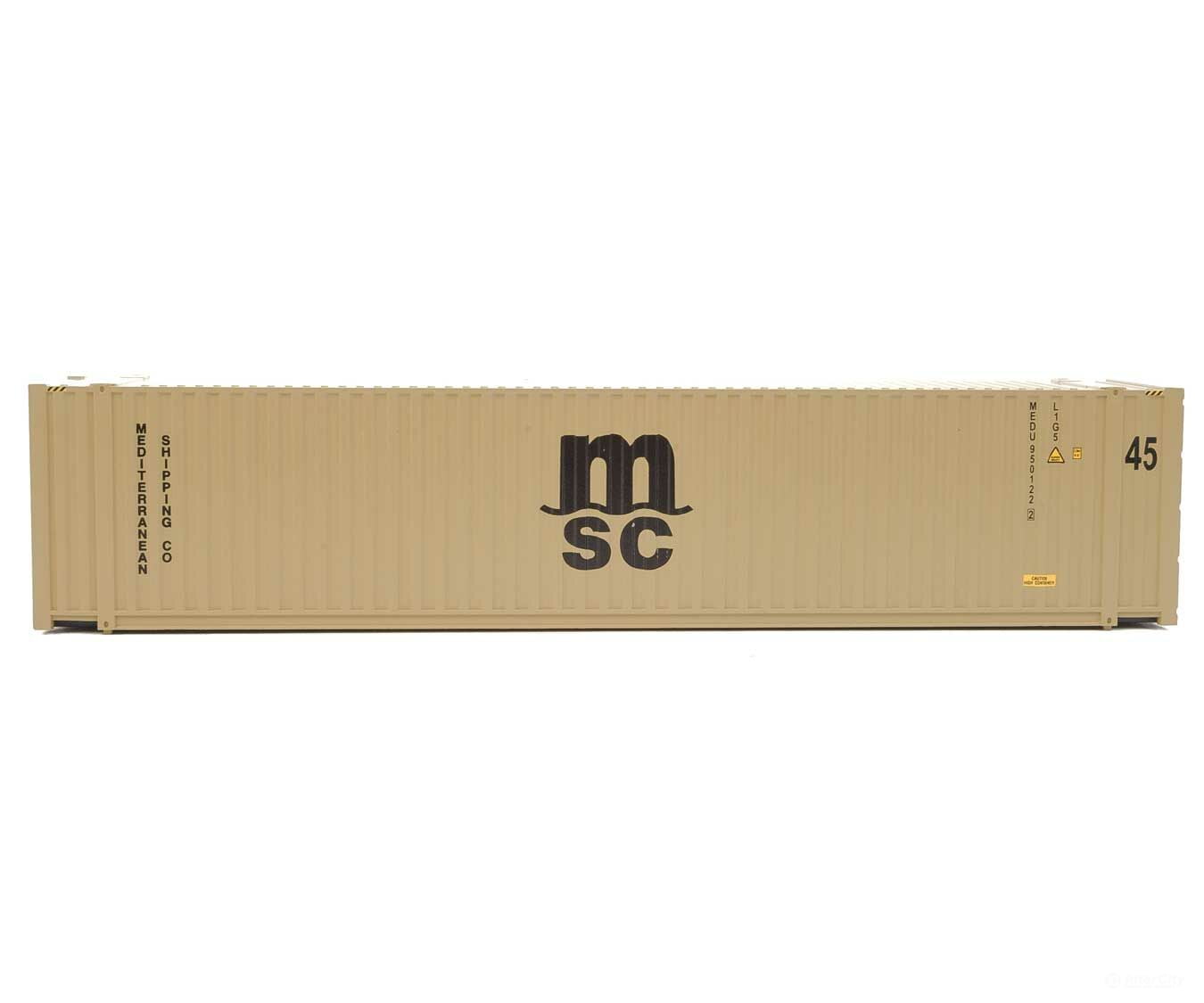 Walthers Scenemaster 8565 45’ Cimc Container - Assembled -- Mediterranean Shipping Co. (Beige