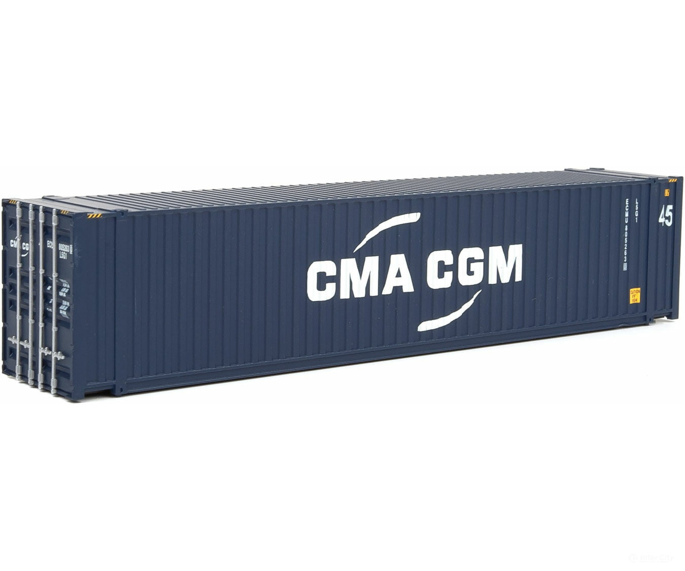 Walthers Scenemaster 8569 45’ Cimc Container - Assembled -- Cma-Cgm (Blue White) Freight Loads &