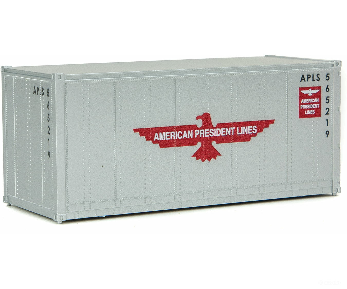 Walthers Scenemaster 8651 20 Smooth-Side Container - Ready To Run -- American President Lines (Gray