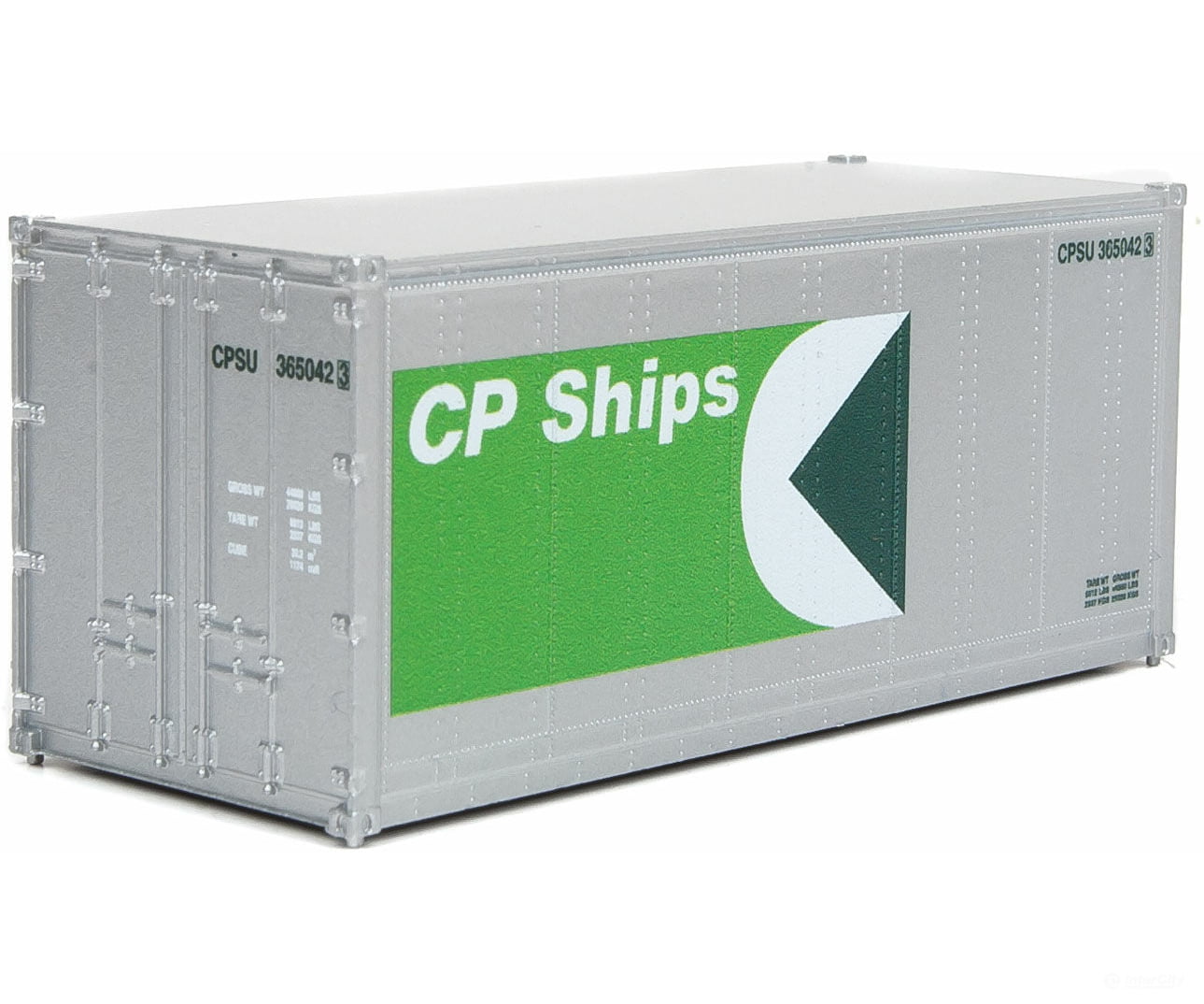 Walthers Scenemaster 8662 20 Smooth-Side Container - Ready To Run -- Cp Ships (White Green) Freight