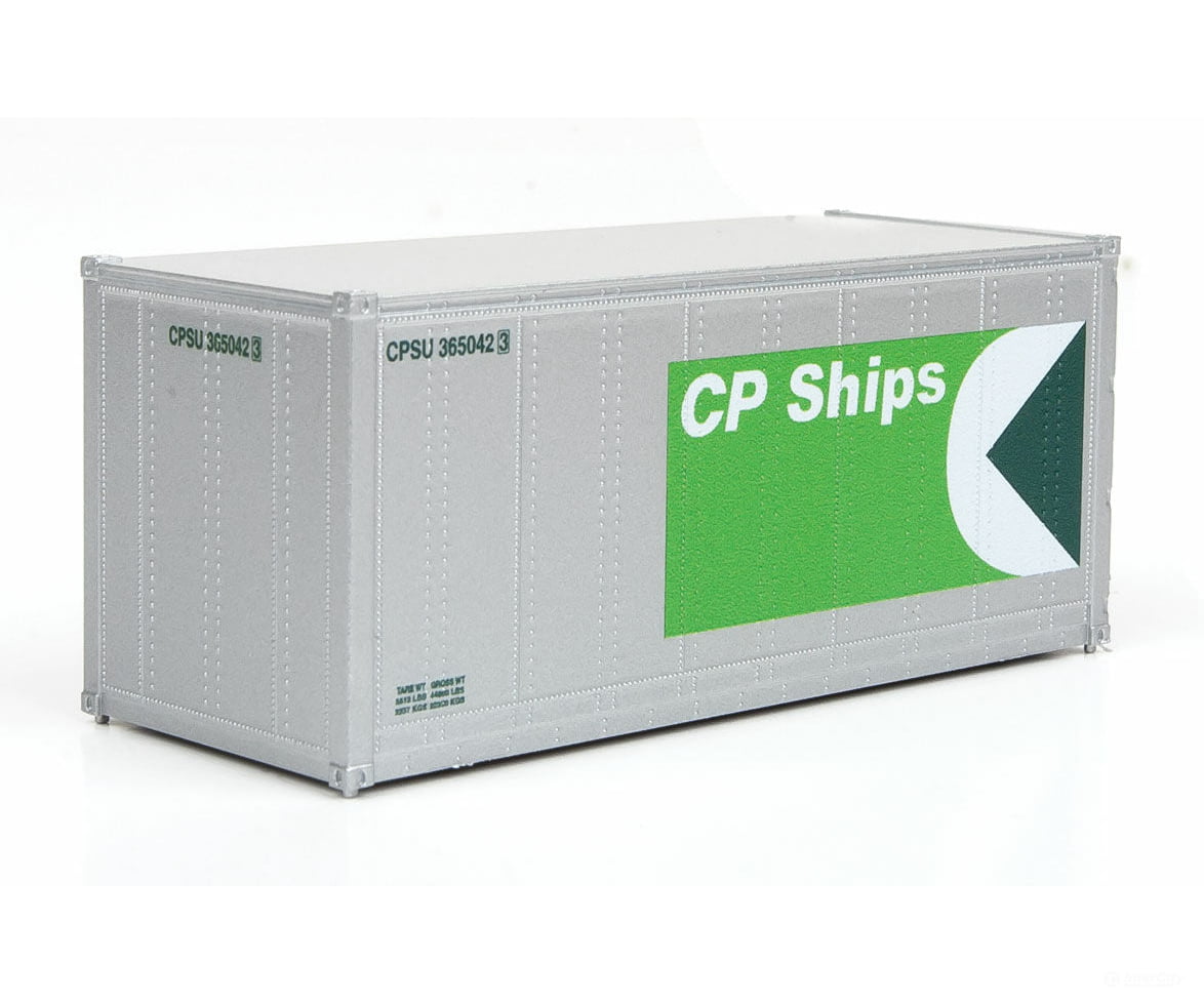 Walthers Scenemaster 8662 20 Smooth-Side Container - Ready To Run -- Cp Ships (White Green) Freight