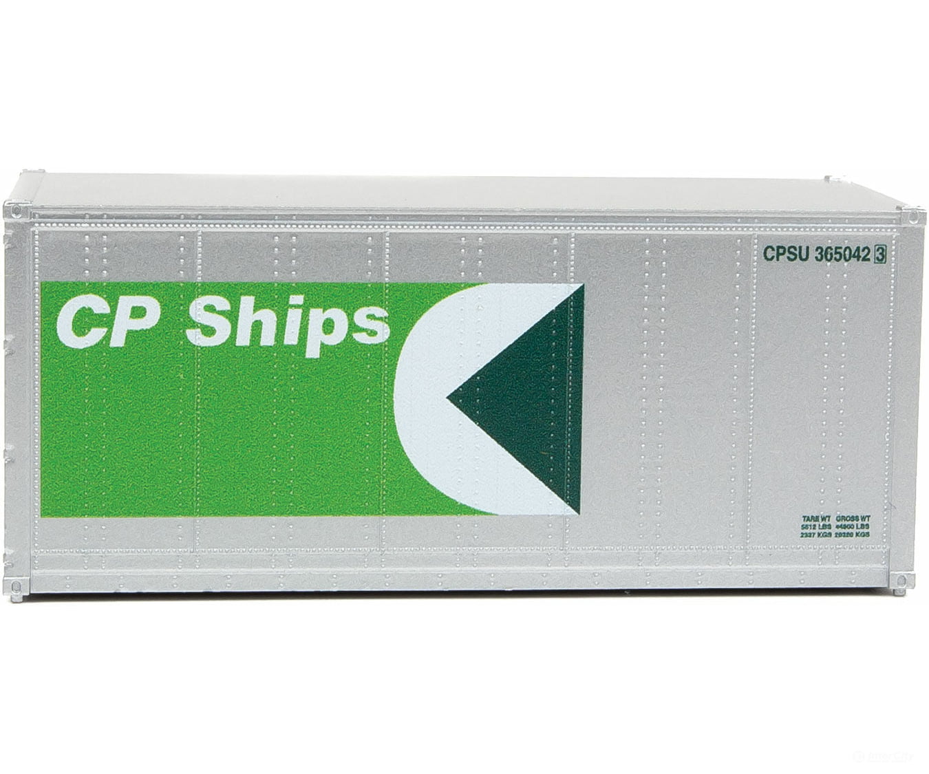 Walthers Scenemaster 8662 20 Smooth-Side Container - Ready To Run -- Cp Ships (White Green) Freight