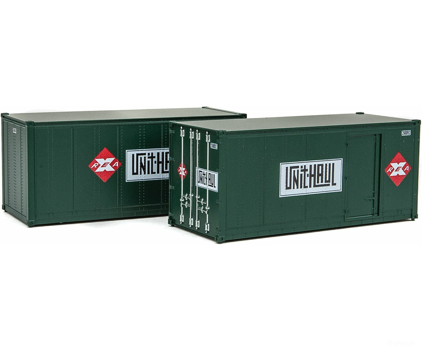 Walthers Scenemaster 8680 20’ Smooth-Side Container With Right Side Door 2-Pack - Ready To Run --