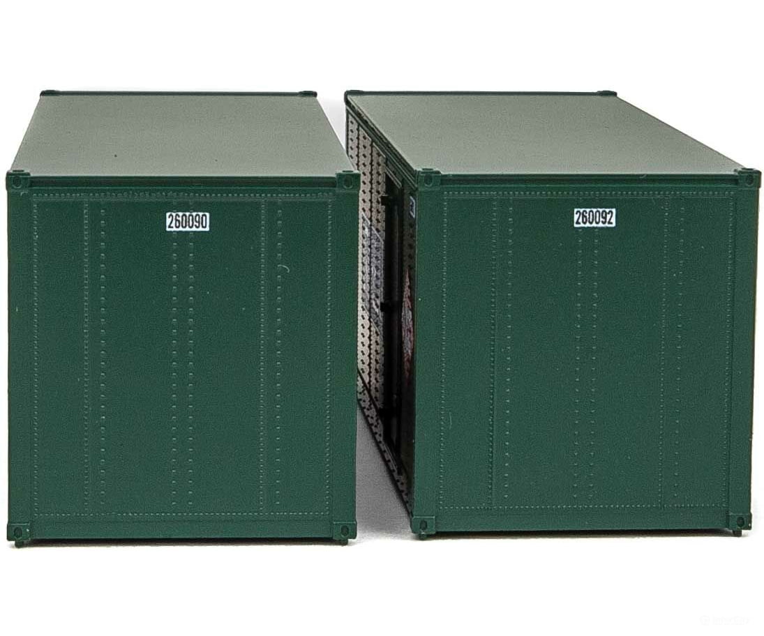 Walthers Scenemaster 8680 20’ Smooth-Side Container With Right Side Door 2-Pack - Ready To Run --