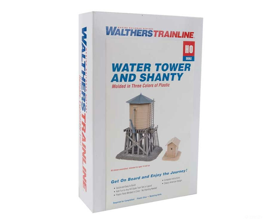 Walthers Trainline 906 Water Tower And Shanty -- Kit - Tank: 3-1/2 X 4’ 8.9 10.2Cm; Shanty: 1-3/4