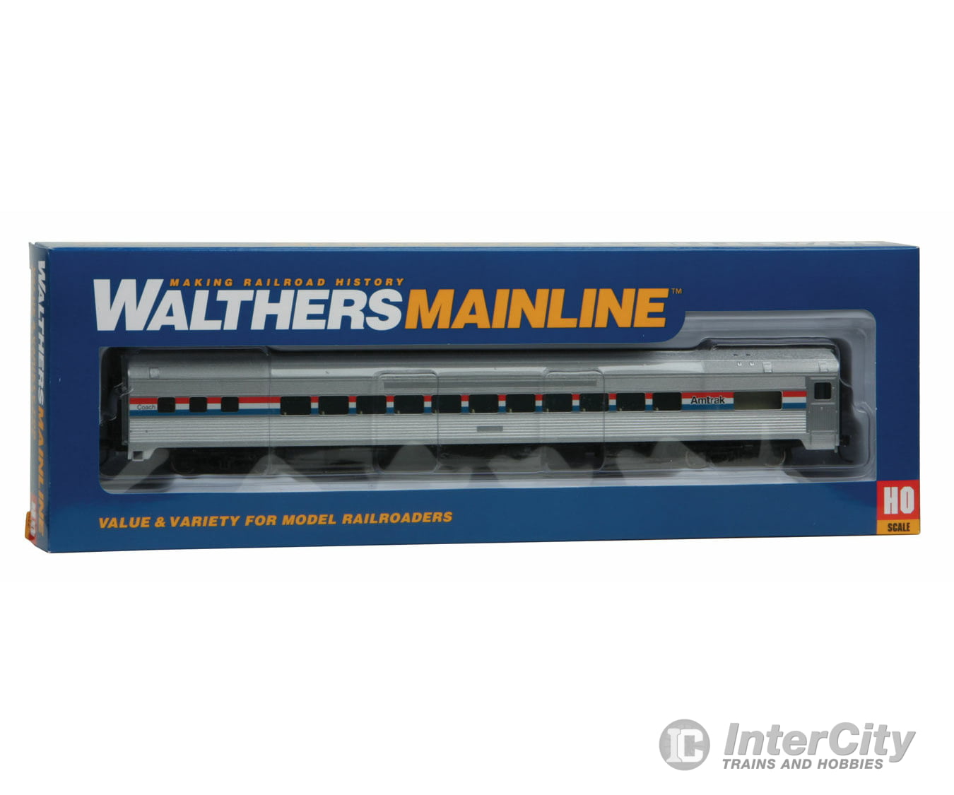 Walthers Mainline 30201 85 Budd Small-Window Coach - Ready To Run -- Amtrak(R) (Phase Iii; Silver