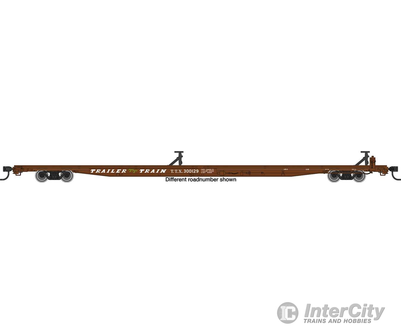 Walthers Mainline 5566 85 General American G85 Flatcar - Ready To Run -- Ttx (Brown) #300280 Freight