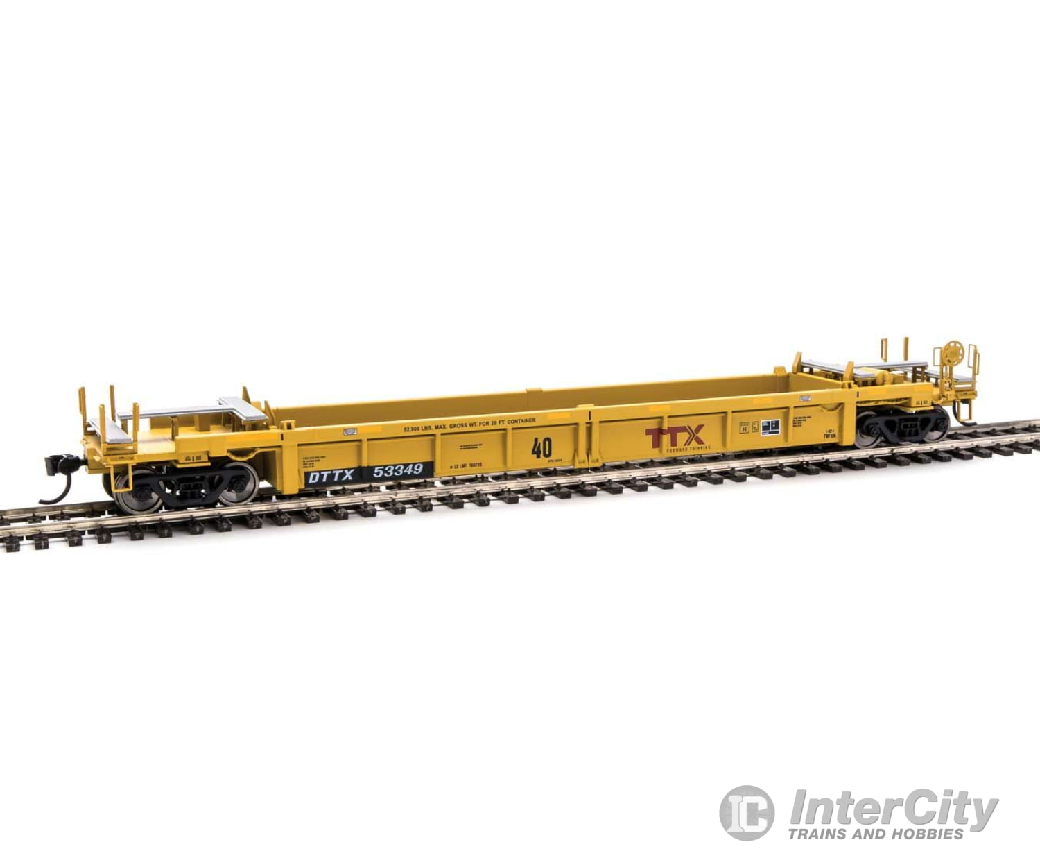 Walthers Mainline Ho 8419 Thrall Rebuilt 40 Well Car - Ready To Run -- Ttx Dttx #53349 (Yellow Black