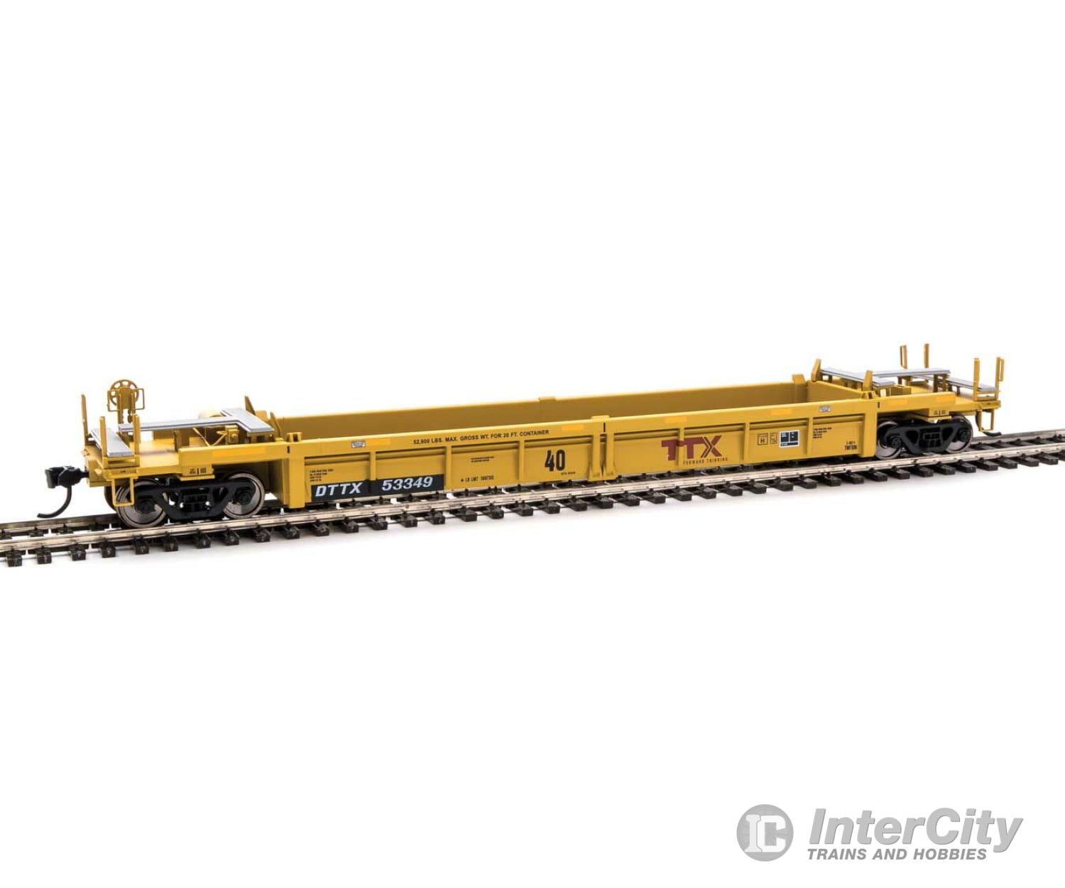 Walthers Mainline Ho 8419 Thrall Rebuilt 40 Well Car - Ready To Run -- Ttx Dttx #53349 (Yellow Black